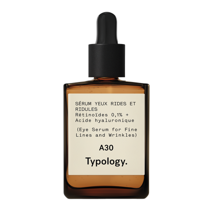 Sérum Yeux Rides et Ridules A30
Rétinoïdes 0,1% + Acide hyaluronique