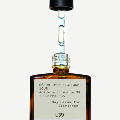 Sérum imperfections jour L39
Acide succinique 3% + Cuivre PCA
